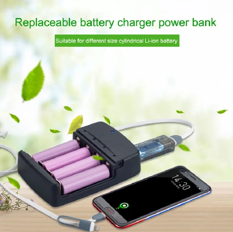 

2022 New DIY 3265018650 26650183501450010440 3.7V Li-ion Battery Powerbank Powered Box With 5V 2.1A USB Output for Phone Charger