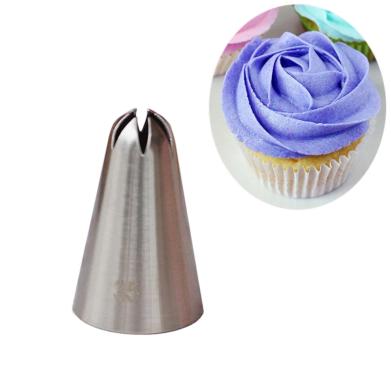 

#35 Small Rose Flower Stainless Steel Icing Piping Tips Baking Cake Tools Pastry nozzles Kitchen KH113