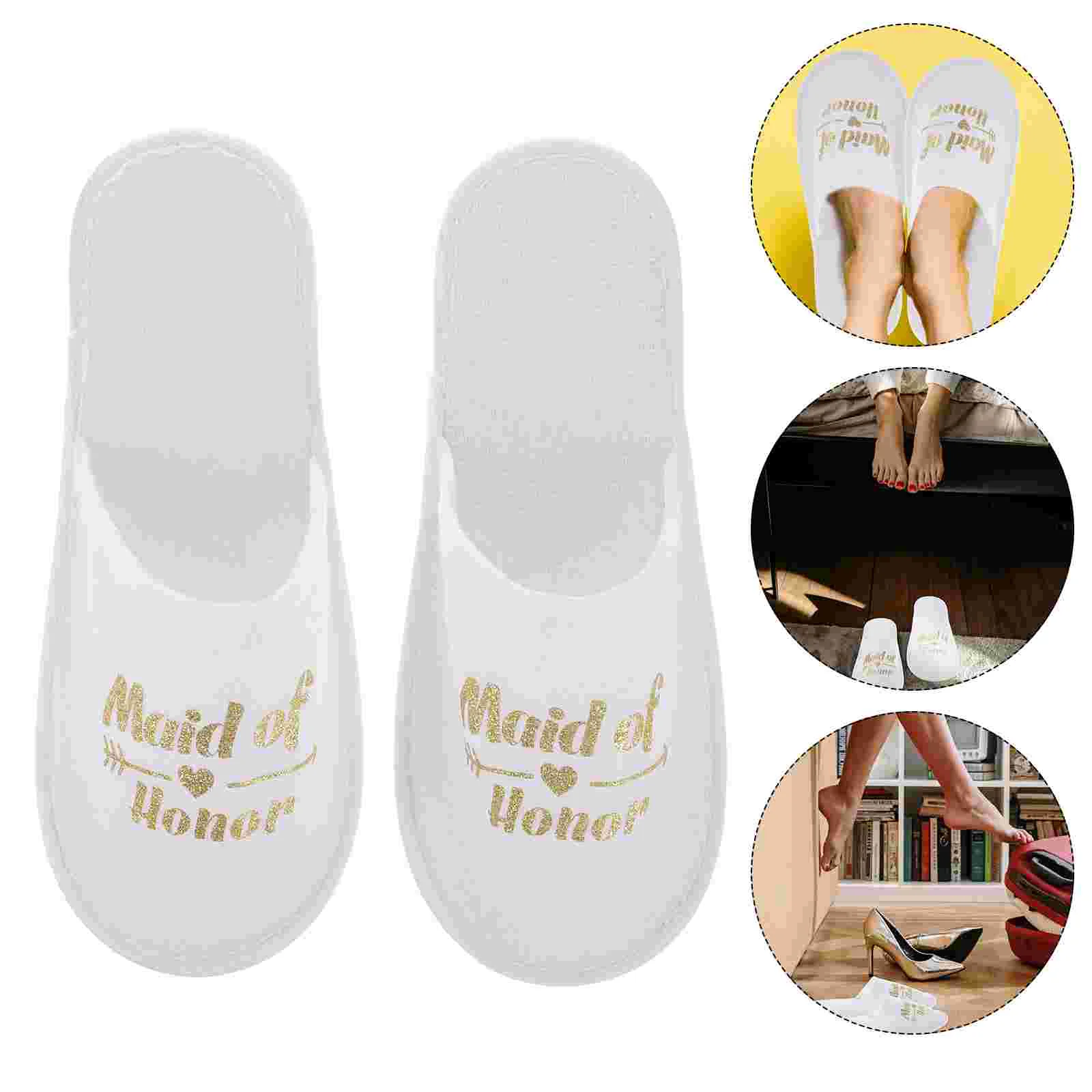 

Slipper Disposable Hotel Guest Travel Indoor Slippers Party Pajama Spa Cloth Throwhome Wedding Bridal Pedicure Maid Honorbride
