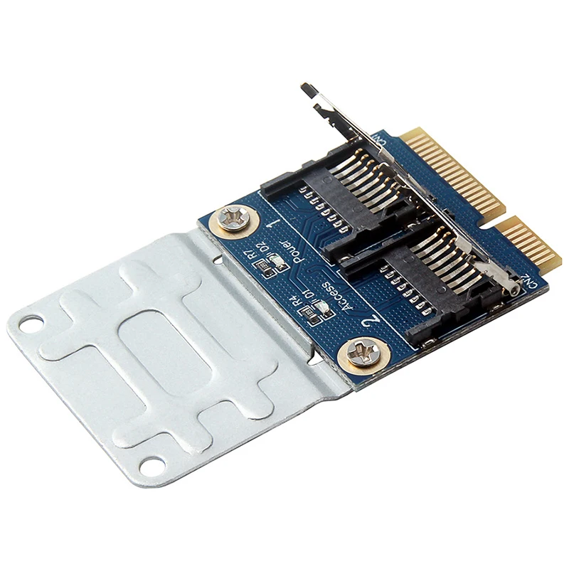 2 SSD HDD For Laptop Dual Micro- SD SDHC SDXC TF To Mini Pcie Memory Card Reader Mpcie Mini-Sdcards Pci-E Adapter |