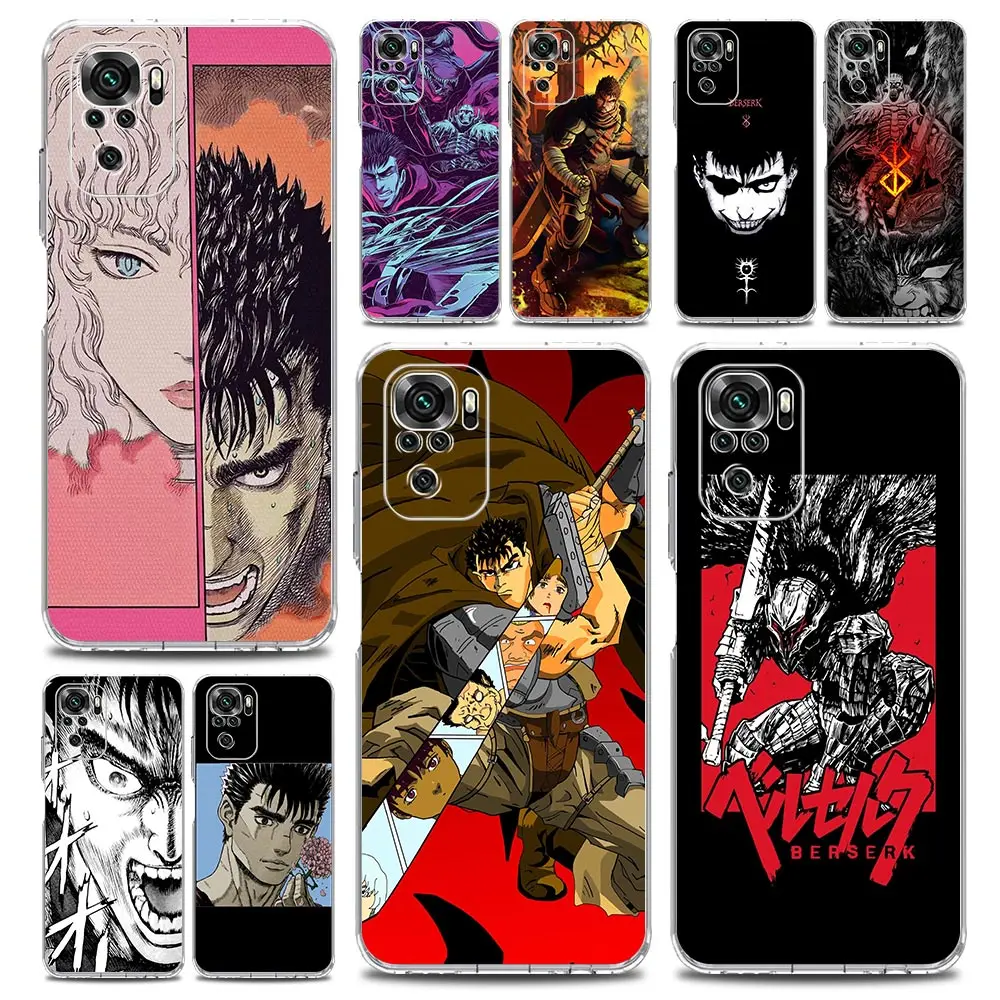 

Berserk Guts Gatsu ​Sacrifice Zodd Phone Case For Xiaomi Redmi Note 11 9S 9 8 10 Pro 7 8T 9C 9A 8A K40 Pro 11T 5G Clear Cover