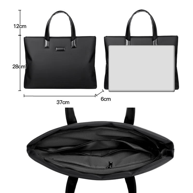 Modern Style Waterproof Nylon Handbags Men's Shoulder Bag Laptop Portable Document Bag Large Business Briefcase Men Gift