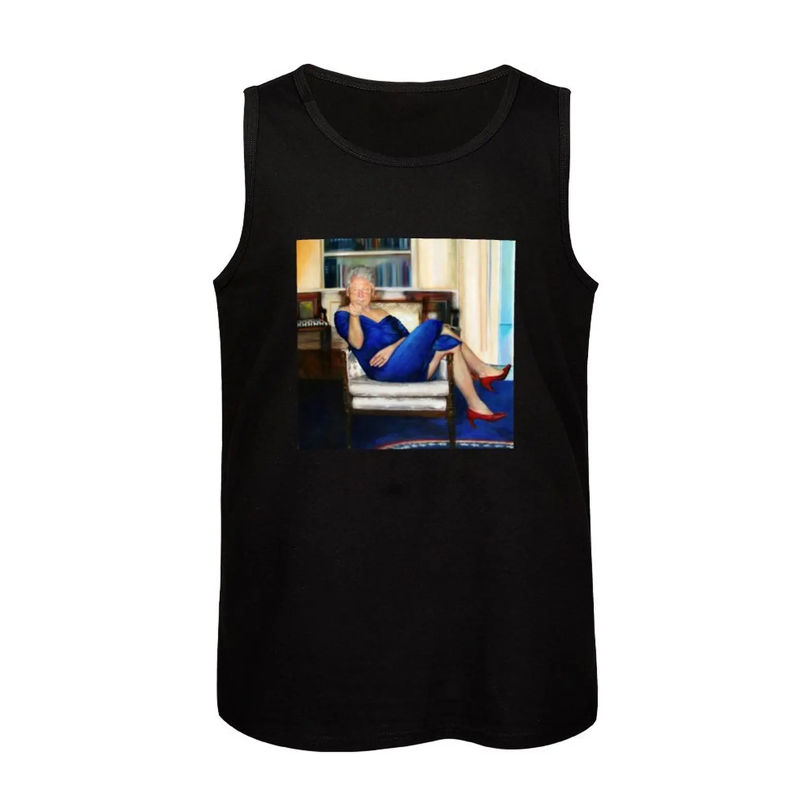 Parsing Билл-Билл Клинтон в синем платье-Джеффри Эпштейн майка Мужской мышечный