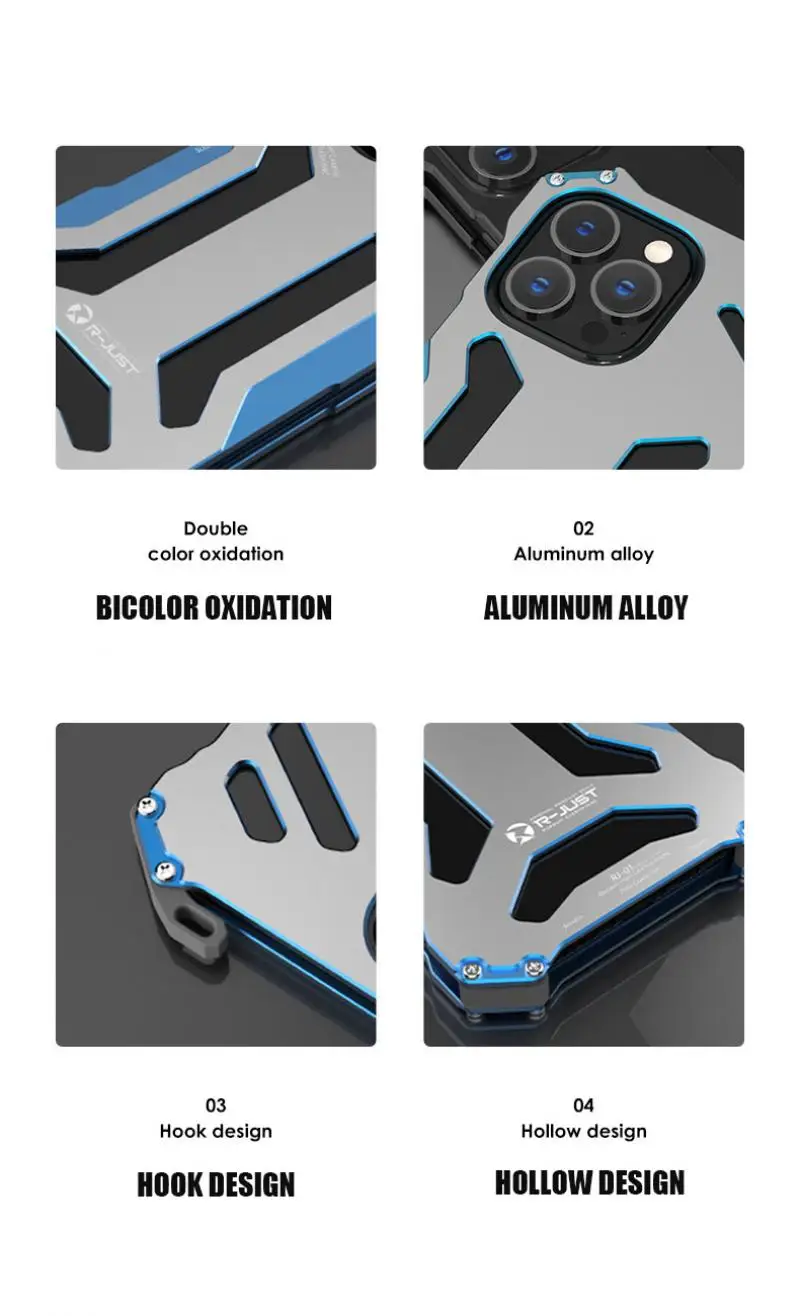 Metal Armor Phone Case for Iphone 13 14 Pro Max Case Aluminum Alloy Rugged All-Inclusive Frosted Texture Protective Shell 2022