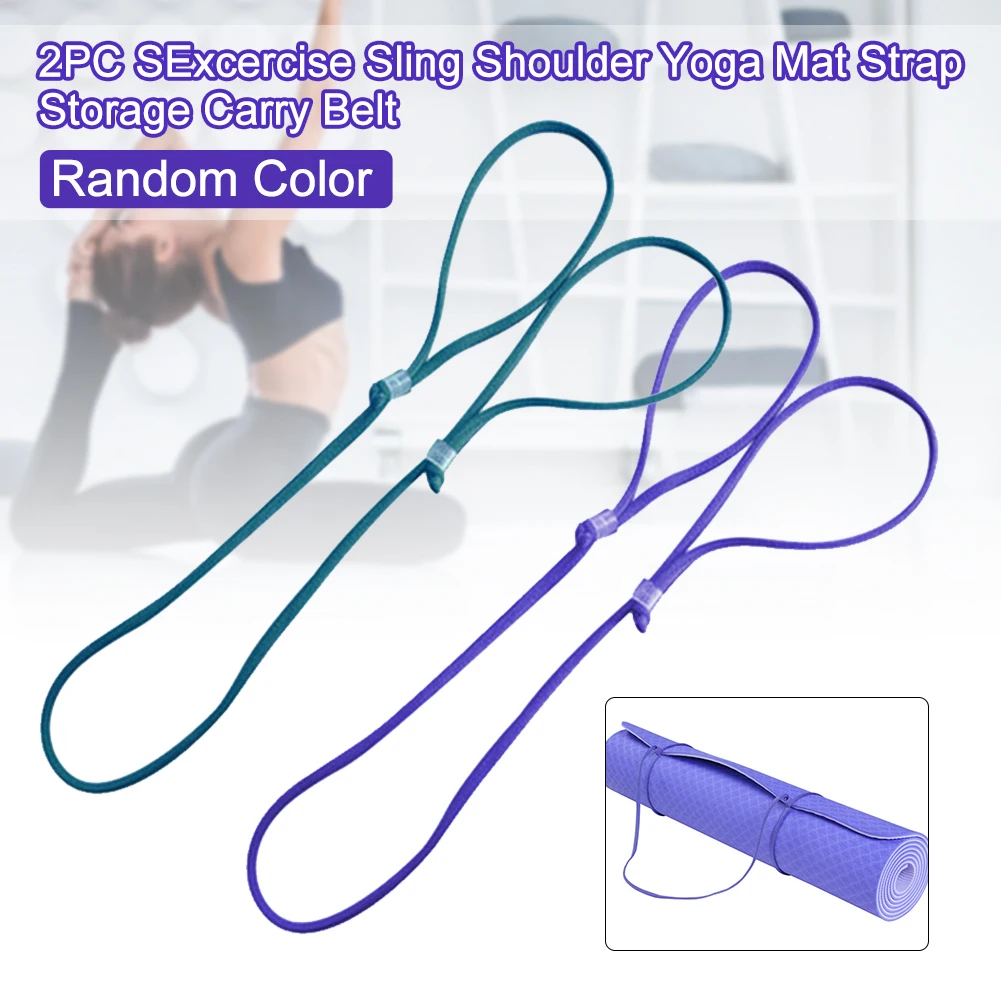 

2pcs Random Color Non Slip Lightweight Adjustable Carry Belt Bundle Excercise Storage Yoga Mat Strap Pilates Sling Shoulder