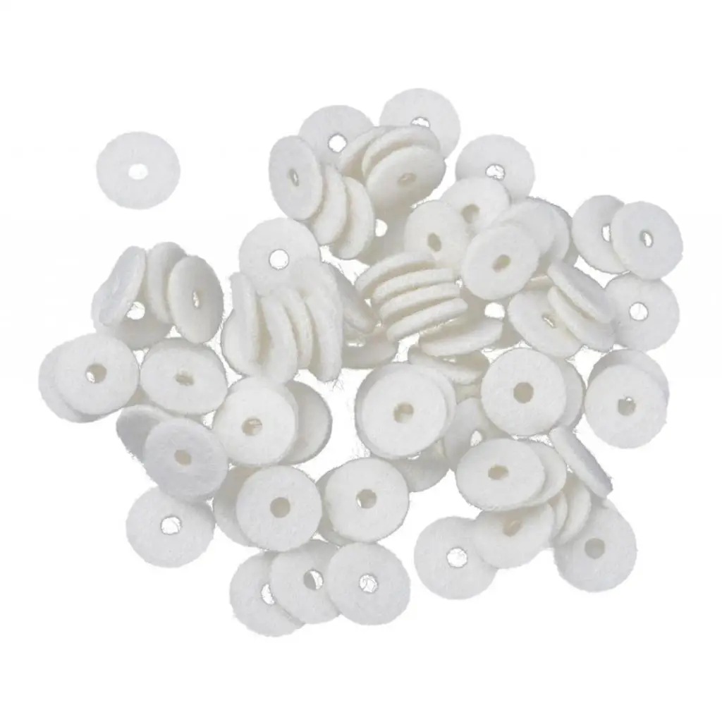 

90 Pieces White Piano Keyboard Felts Balance Washers Maker Repair Parts