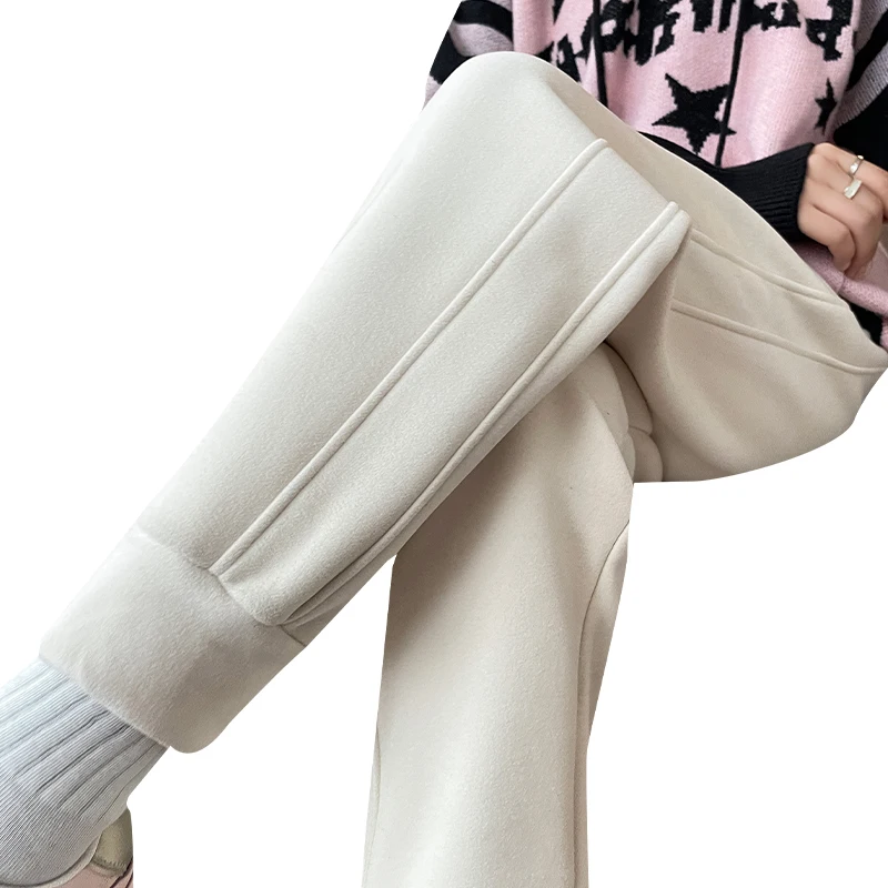 Двусторонние плюшевые ветрозащитные брюки больших размеров с завязками на