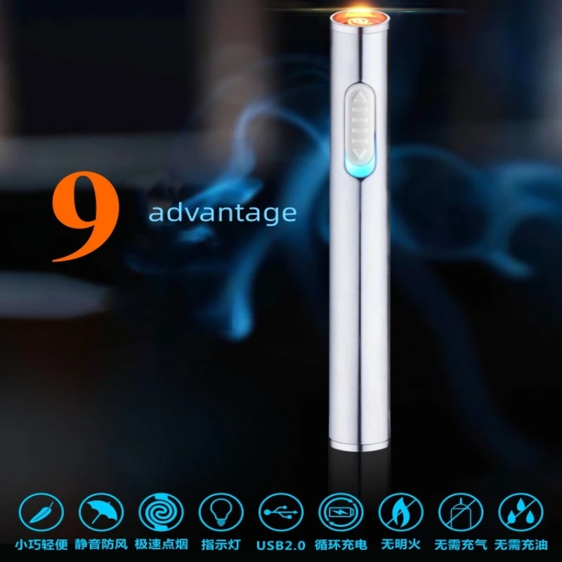 

The Latest Personalized Cigarette USB Metal Windproof Tungsten Lighter, Mini Rechargeable Cigarette Lighter For Men