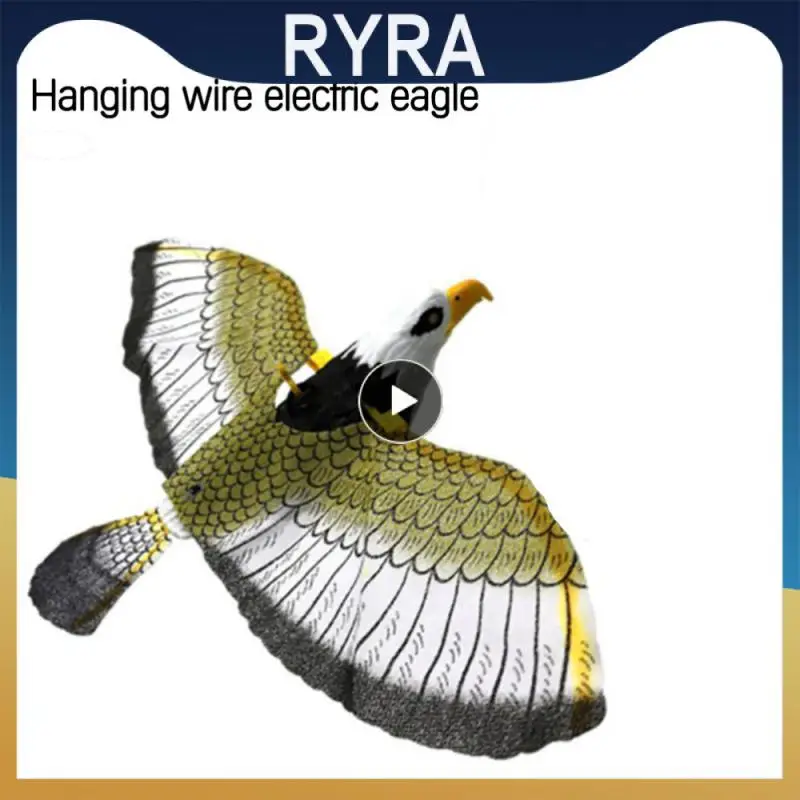 

Emulation Flying Hawk Kite Electric Bird Scarer Drive Glowing Eagle Repellent for Garden Scarecrow Yard Bird Repeller With Music