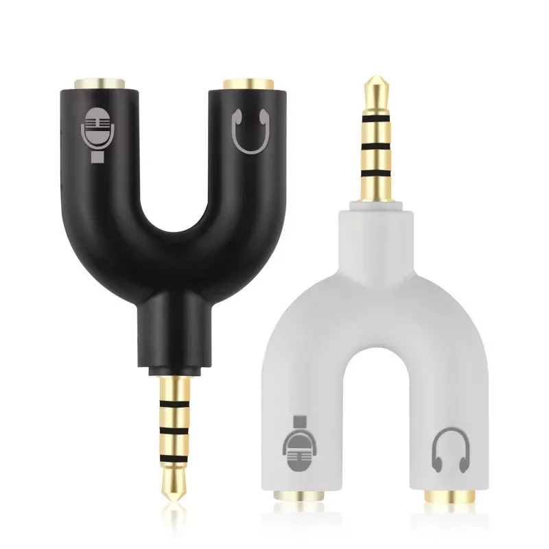

Type 3.5mm Audio Splitter 3.5 Male to 2 Aux Female Earphone Microphone Converter Cable for Notebook Laptop