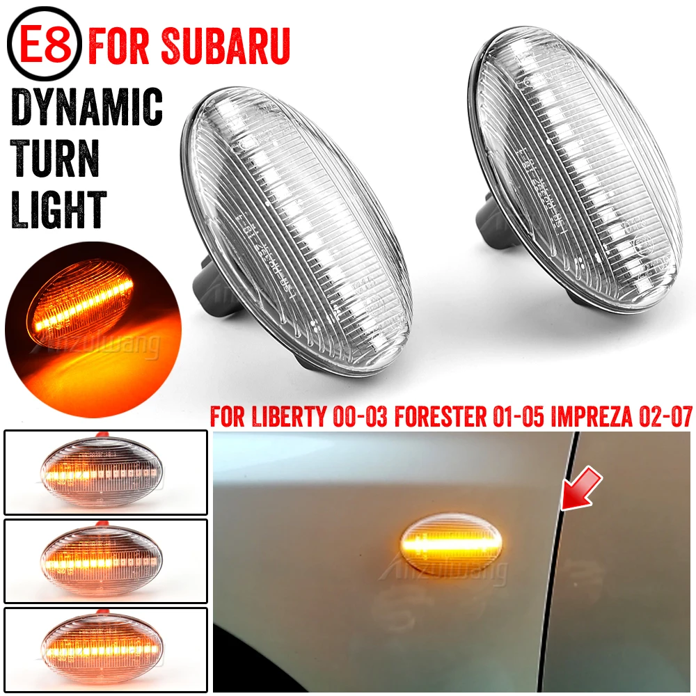 

Flasher Sequential Lamp Dynamic LED Turn Signal Side Marker Light For Subaru Impreza WRX Sti 02-07 Forester 01-05 Liberty 00-03
