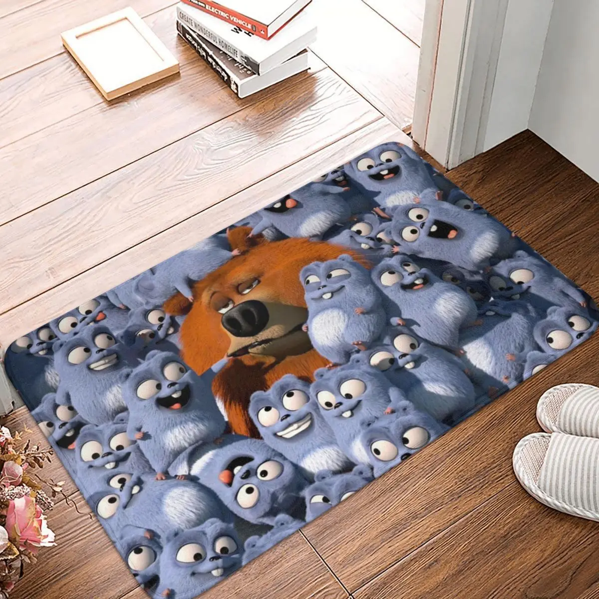 

Grizzy and The Lemmings Moose Comedy Animation Bath Non-Slip Carpet Poster Living Room Mat Welcome Doormat Floor Decoration Rug