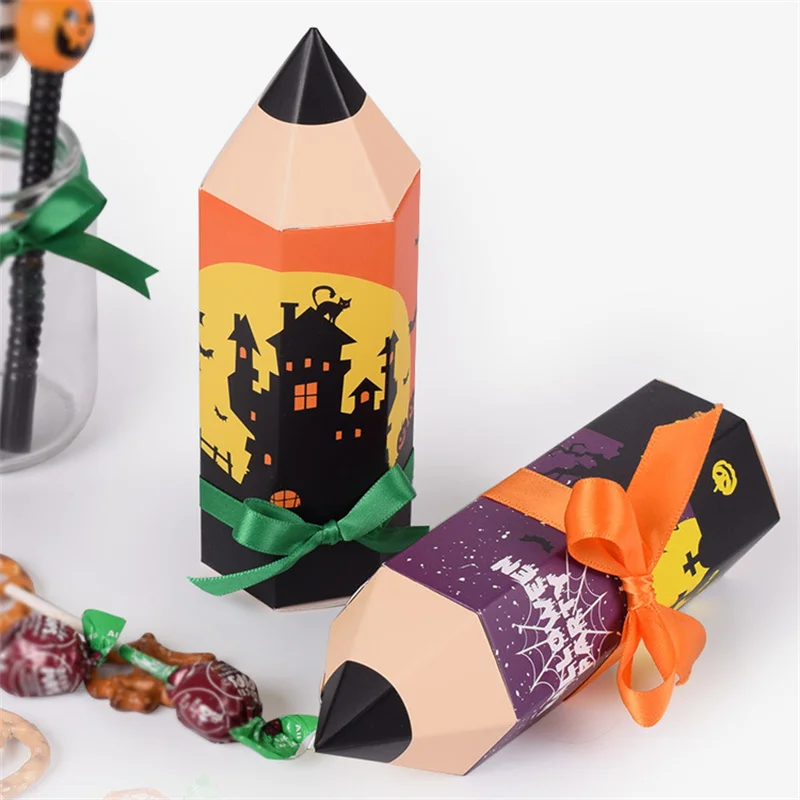 

20Pcs/Set Pencil Shape Gift Boxes for Guests Candy Bags Halloween Packaging Box Christmas Kids Birthday Party Packaging Supplies