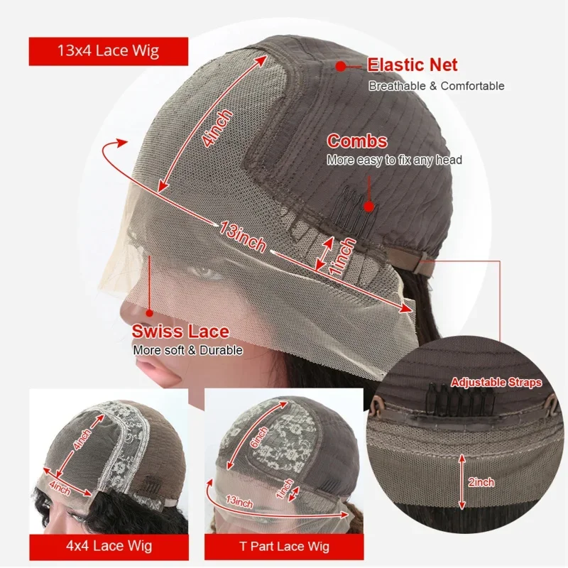 30-дюймовый парик 13x4 с кружевной передней частью объемная волна из человеческих