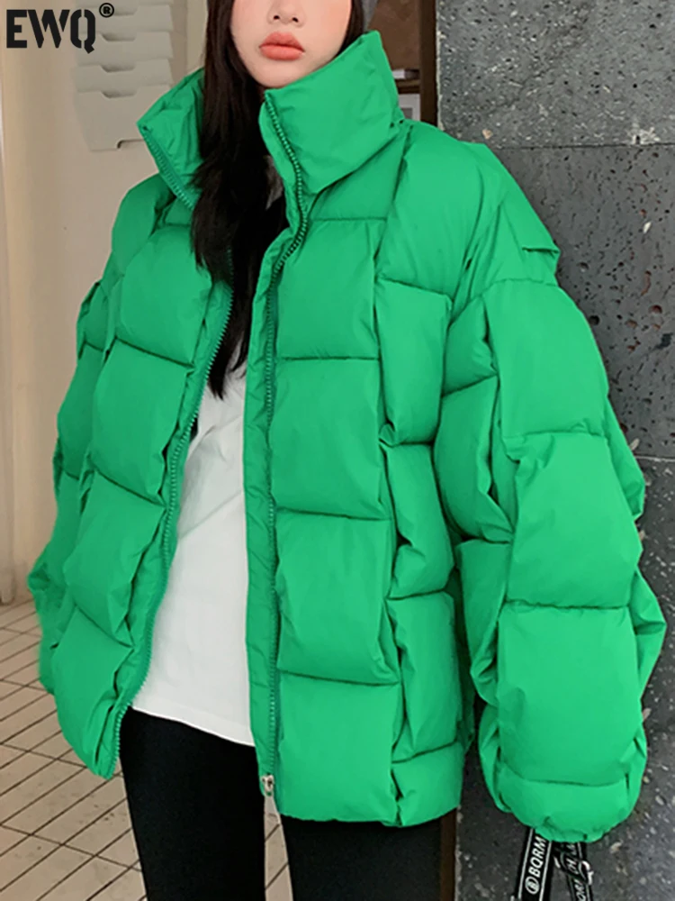 

Женское пальто с хлопковой подкладкой [EWQ], черное теплое утепленное пальто с объемным рисунком, на осень/зиму, 16U3670