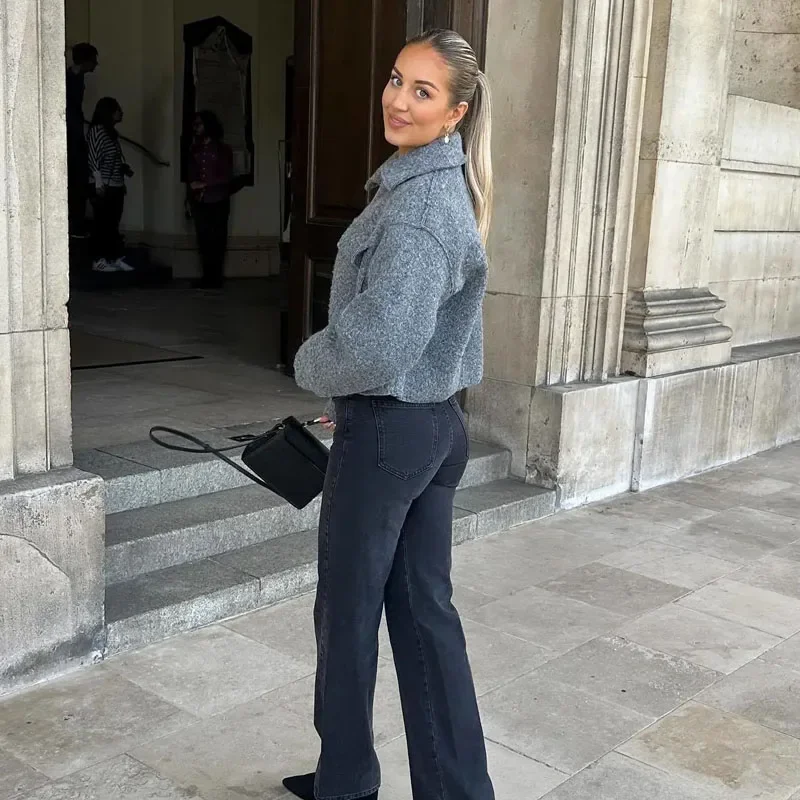 MSNOLOA женская осенне-зимняя куртка Kurtka Compacta офисный женский стиль твидовая с