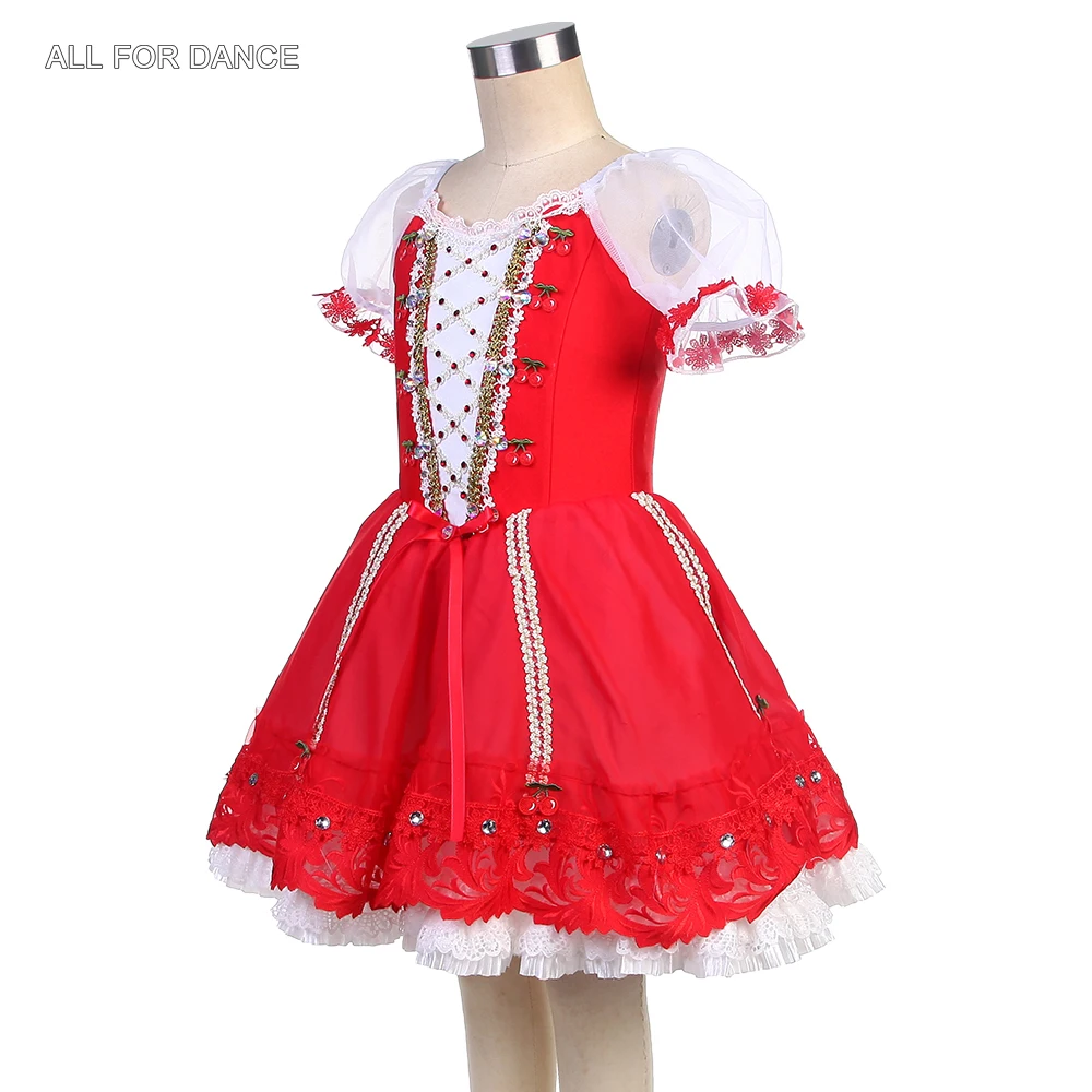 24037 Новые балетные костюмы с короткими рукавами красные танцевальные из