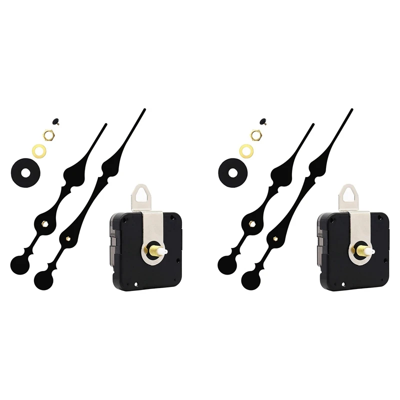 

2 Pcs 16Mm Quartz DIY Wall Clock Motor Kit Movement Mechanism Big Spade Clock Parts Repair Replacement Movement