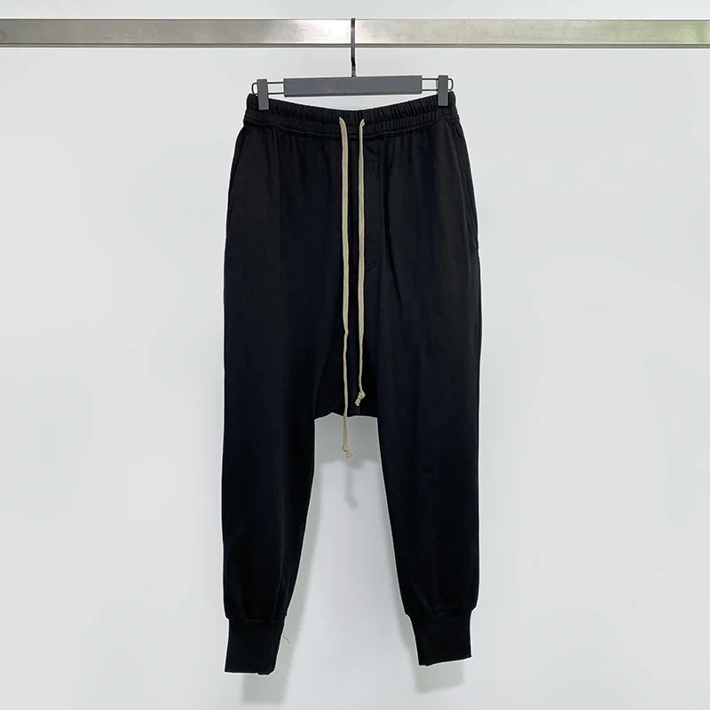 

Rick Sweatpants New Owens High Street Dark Ro Knitted Pure Cotton Button Four Season Harlan Pants Men