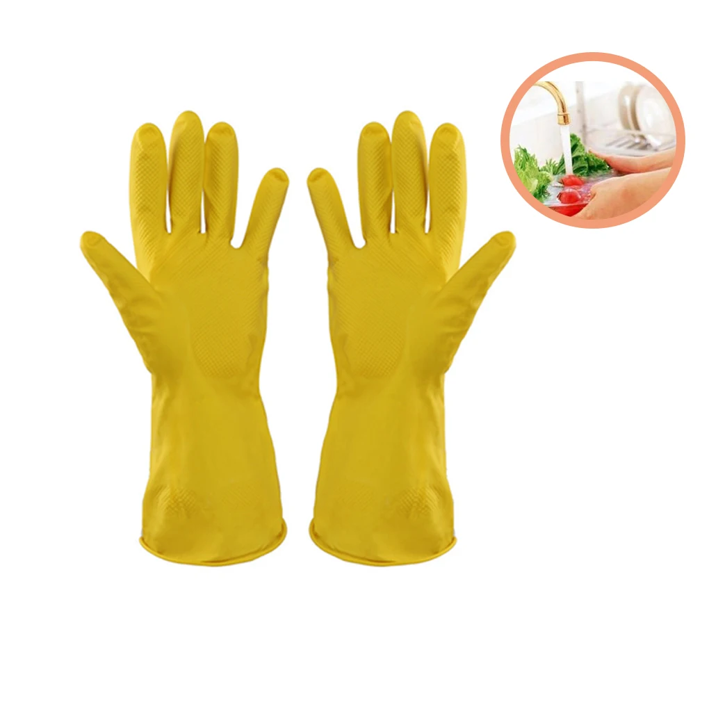 

1 Pair/Set Durable Dish Washing Gloves Kitchen Scrubber Rubber Gloves Washing Fruit Vegetable Bathroom Garden Cleaning Gloves