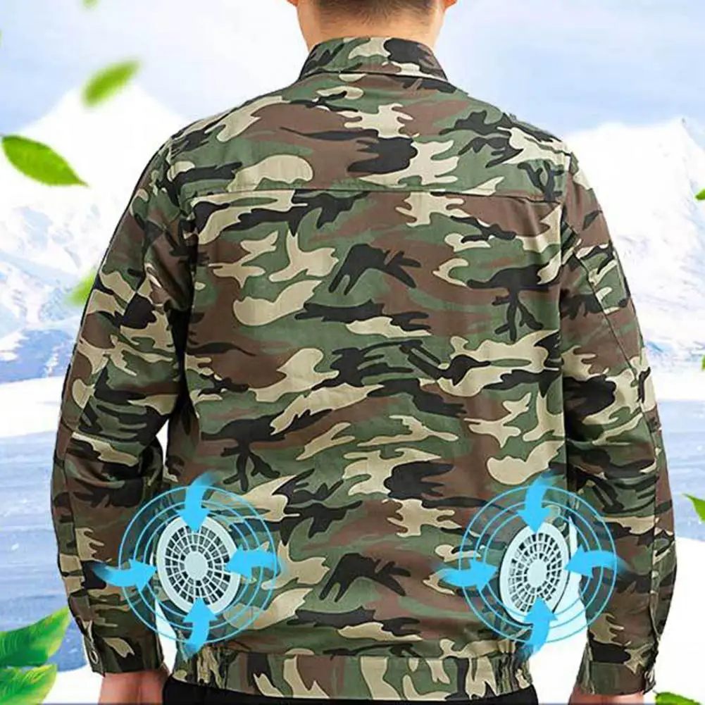 80%HOTAir Conditioned Jacket Camouflage Cooling Men USB  Long Sleeve Sun Protection Coat with Fan for Office