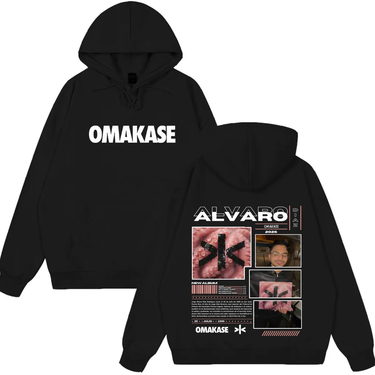 Худи Alvaro Diaz Omakase Album 2026 Tour Merch для мужчин и женщин, высококачественный пуловер в стиле хип-хоп, зимняя толстовка с длинными рукавами, повседневная толстовка (art.: 3920db84eb264) - 3920db84eb264