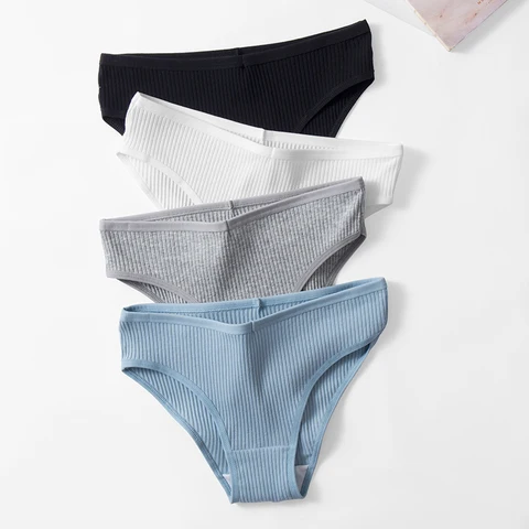 Women Striped Sexy Panties Soft Underwear Comfortable Underpants Low Waist Print Sexy Woman's Briefs Thongs Soft Lady Lingerie