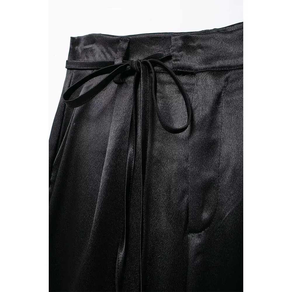 Duoperi Женский Модный Текстурированный Черный Пиджак И Брюки Комплект С Высокой