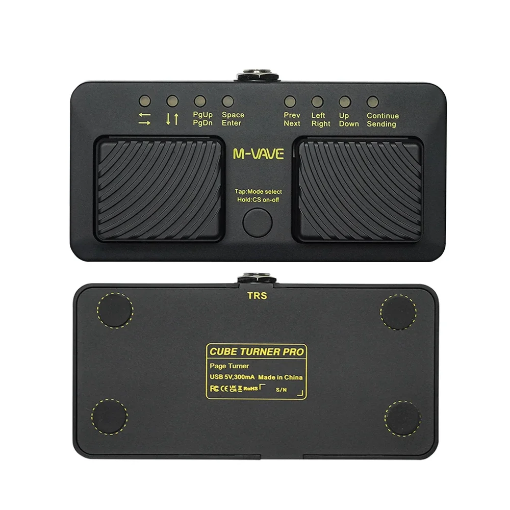 M-VAVE Cube Turner Pro Беспроводная BT Page Бесшумная педаль USB Перезаряжаемая для iPad iPhone