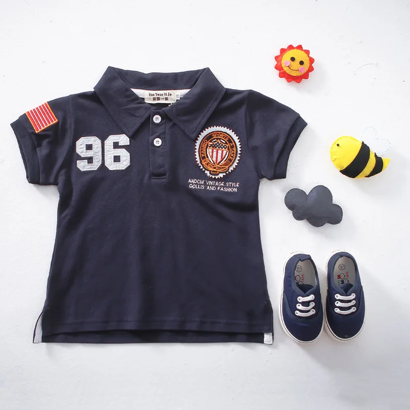 Kids T Shirt Summer Boys Short-sleeved Polo Shirt Cotton Korean Fashion Baby Boys Girls Sports Shirts Tops Tees Boys Clothes