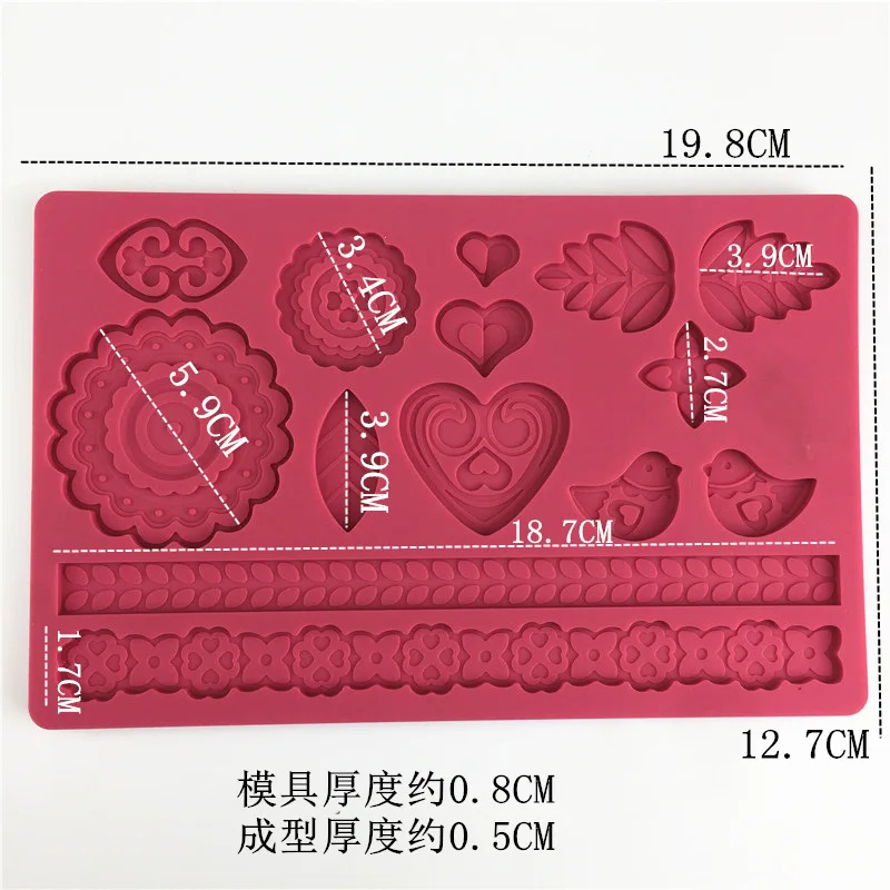 Цветы листья сахар тисненый силикагелевый коврик Paisimo сделай сам торт