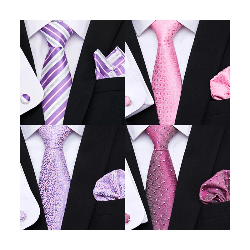 

Many ColorHot sale 2022 New Design Wedding Present Tie Pocket Squares Set Necktie Suit Accessories Men Gray Floral lover's day