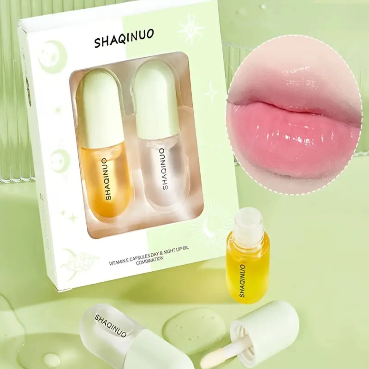 Vitamin E Lip Oil Enhancer Plumper Serum для более объемных губ — 2 шт. увлажняющая маска уменьшения