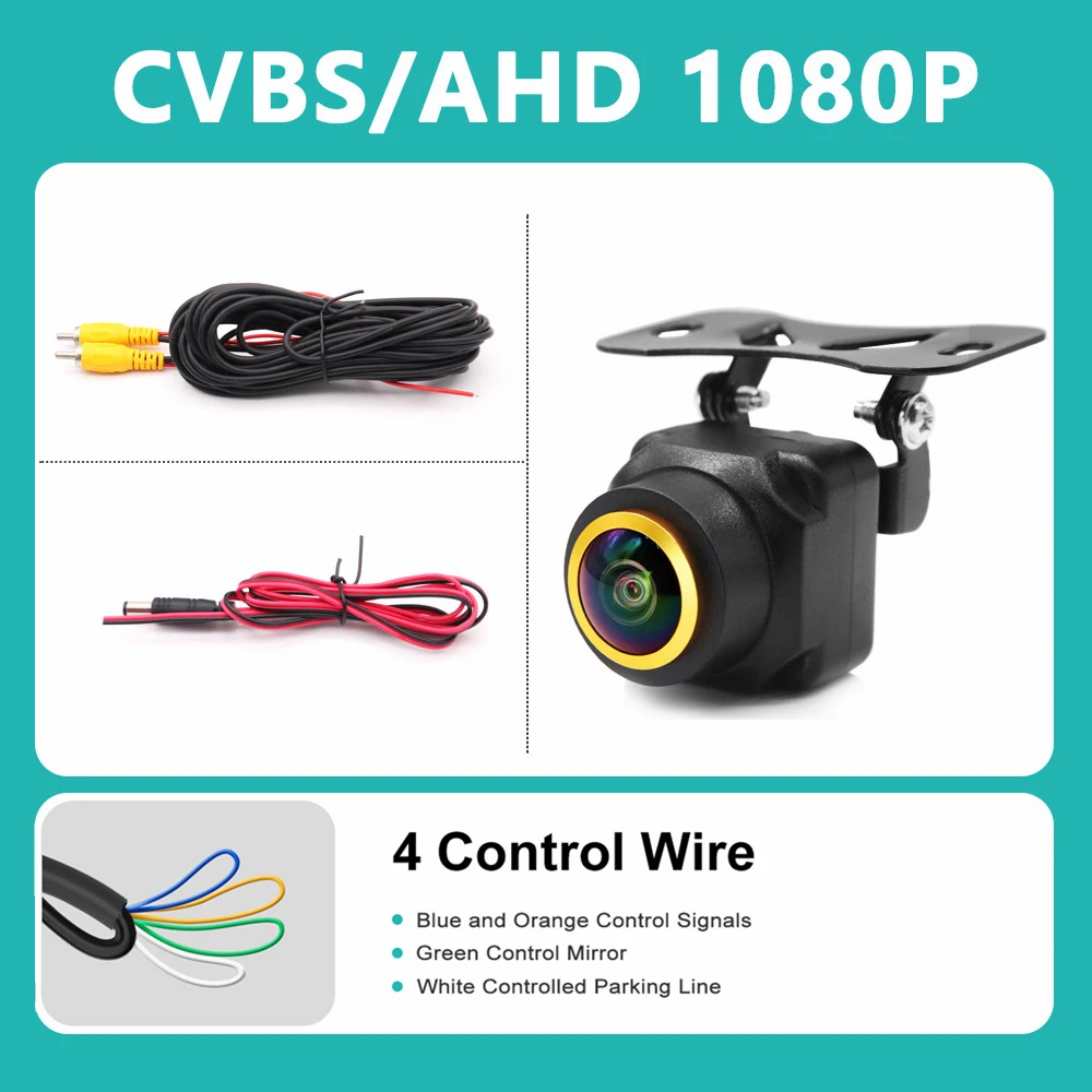

Автомобильная камера заднего вида AHD CVBS 1080P Full HD резервная камера 170 ° Широкоугольная автомобильная камера заднего вида с объективом «рыбий глаз» ночного видения
