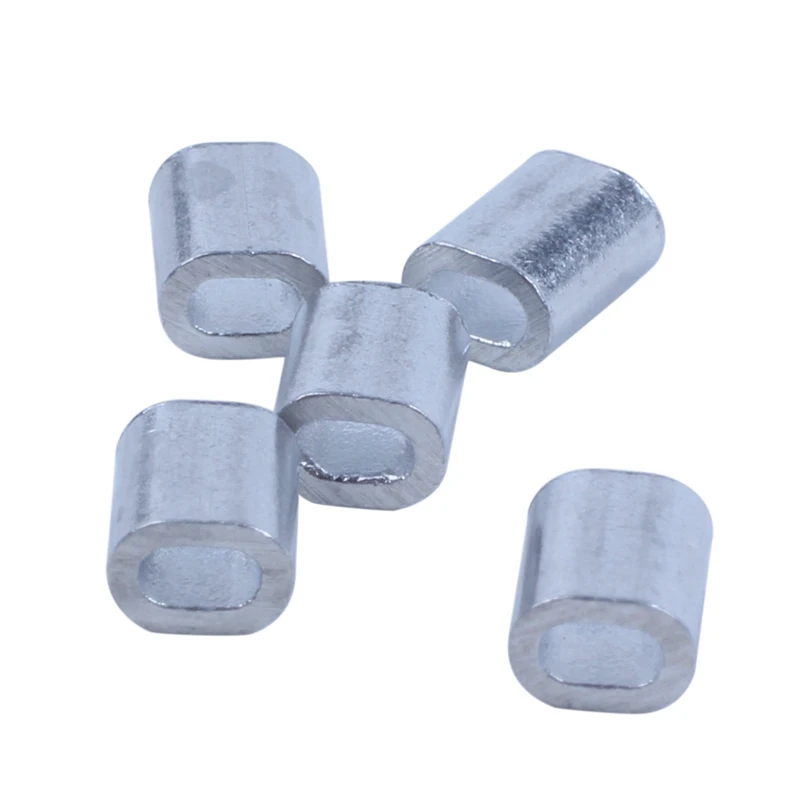 

Spot Goods 300 Pcs 1Mm Steel Wire Rope Aluminum Ferrules Sleeves Silver Tone