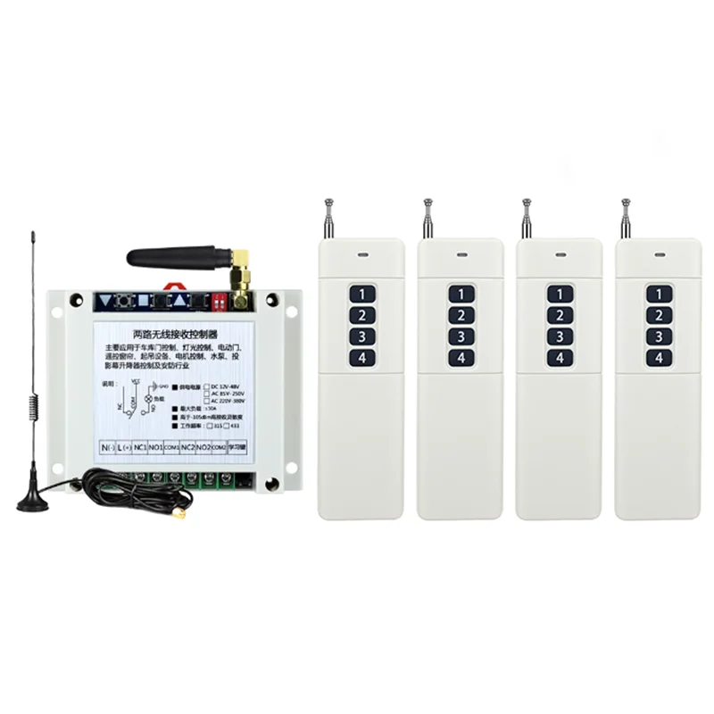 433 МГц AC110V 220V 380V 2CH RF беспроводной пульт дистанционного управления приемник