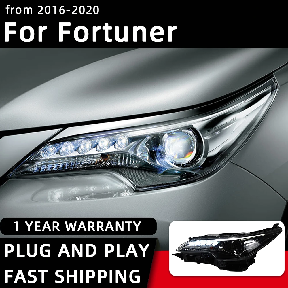 

Car Styling Headlights for Toyota Fortuner LED Headlight 2016-2020 Head Lamp DRL Signal Projector Lens Automotive Accessories