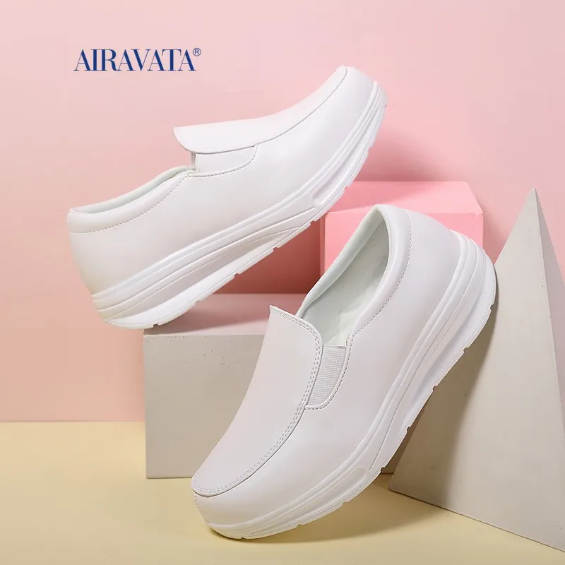 Sneakers Women Nurse White Shoes Comfortable Women Walking Shoes Breathable Female Flats Footwear Platform Lightweight Slip-On