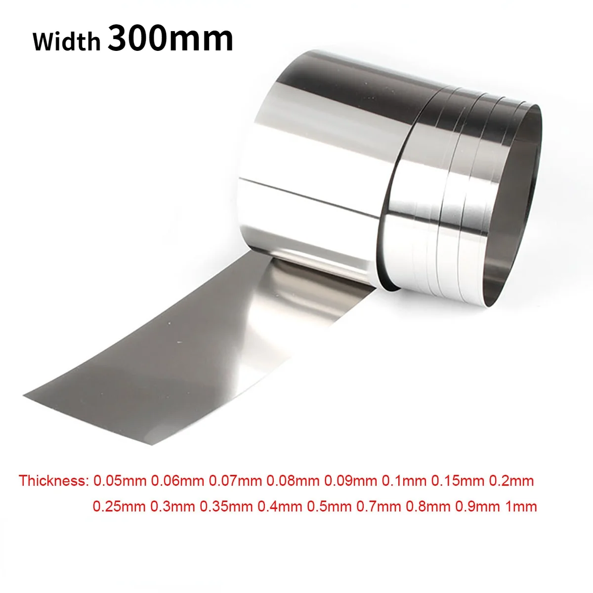 

1pcs SUS301 Stainless Steel Foil Strip Sheet Thin Plate 0.05/0.06/0.07/0.08/0.09/0.1/0.3/0.5/0.7/0.9/1mm × 300mm × 1000mm