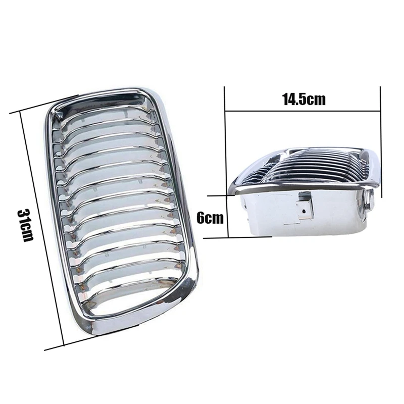 Передняя хромированная решетка для радиатора BMW 7-Series E38 730IL/735I/725Tds/728I/750I Sedan 1994-2001 2