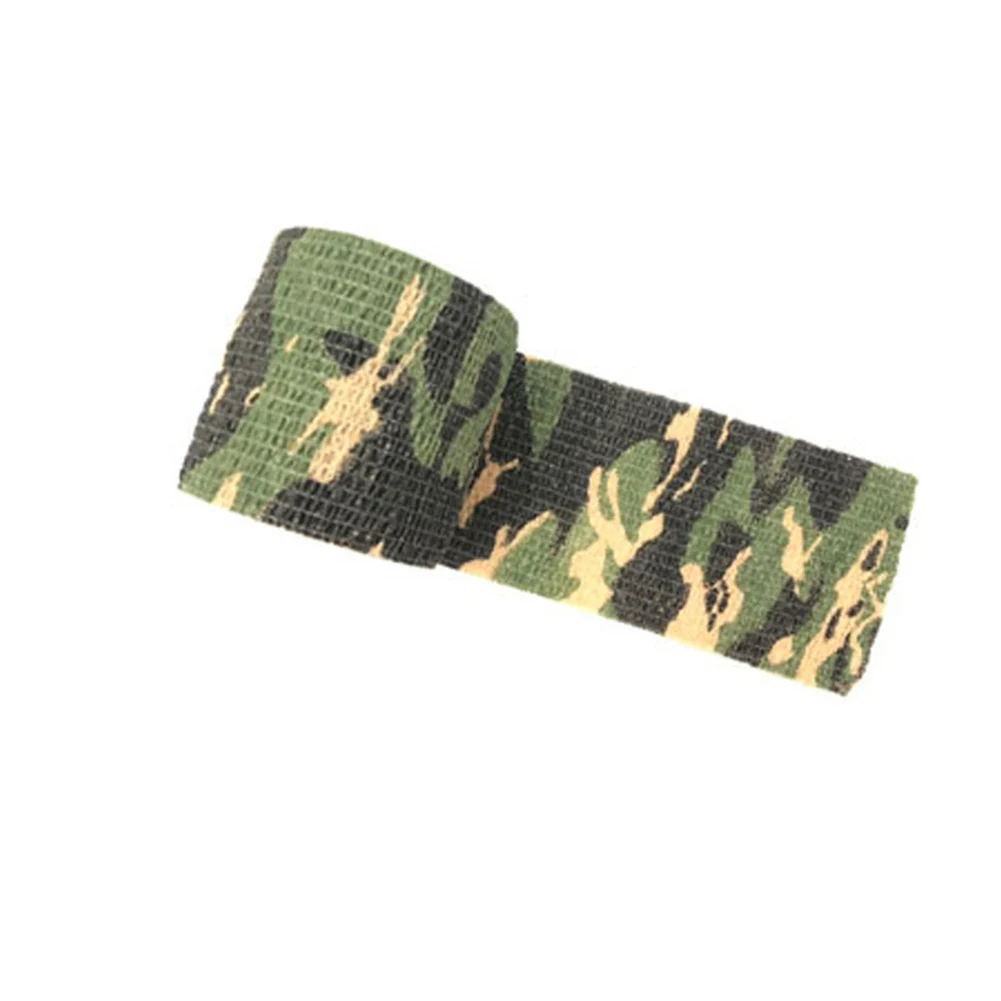 

1 Roll Camping Camo Stretch Bandage Self-adhesive Non-woven Camouflage Hunting Camo Stealth Tape Rifle Gun Stretch Wrap Cover