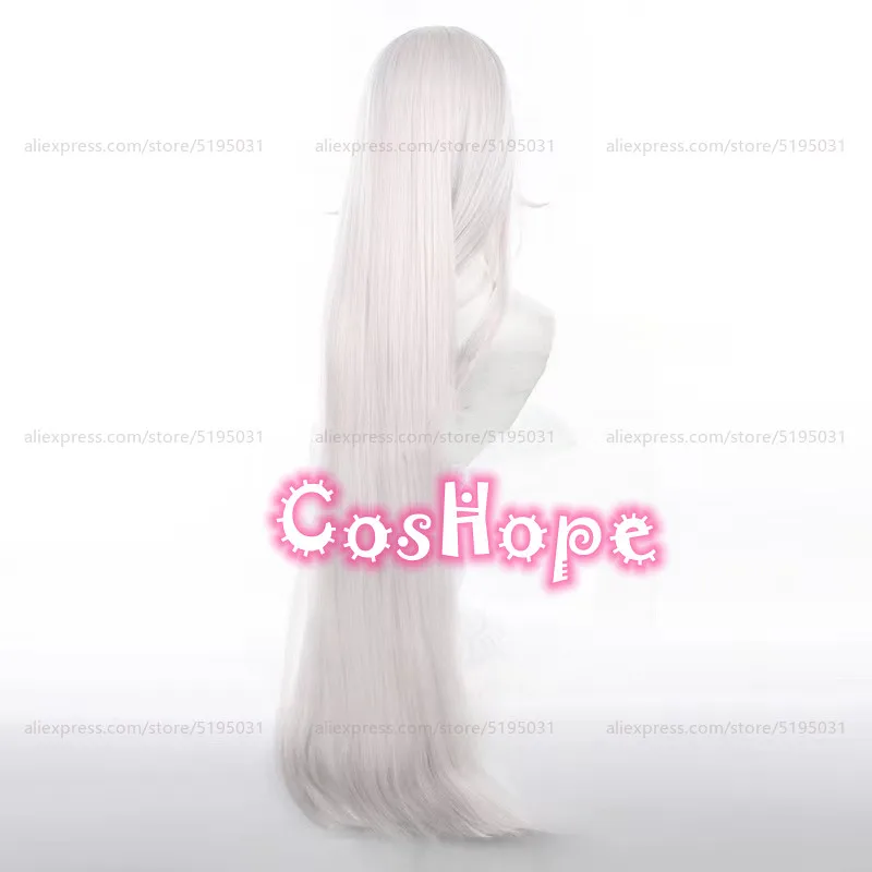 Парик для косплея Thelema длина 100 см прямой серебристо-белый розовый смешанный
