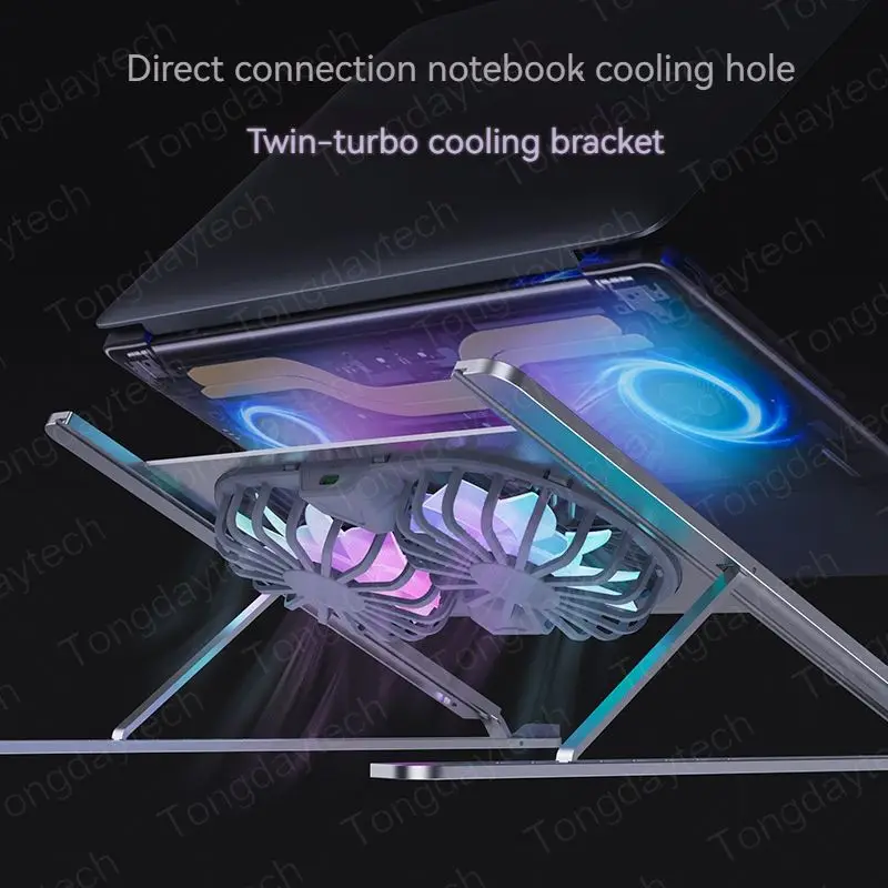 New Aluminum Adjustable Laptop Stand For Macbook Computer iPad Tablet Support Notebook Stand Cooling Fan Pad Laptop Holder Base