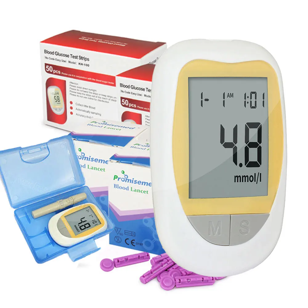 

KH-100 Blood Glucose Monitor Health Aid Glucometer 100PCS Test Strips Lancets Kit Blood Sugar Meter Diabetes Tester lancet