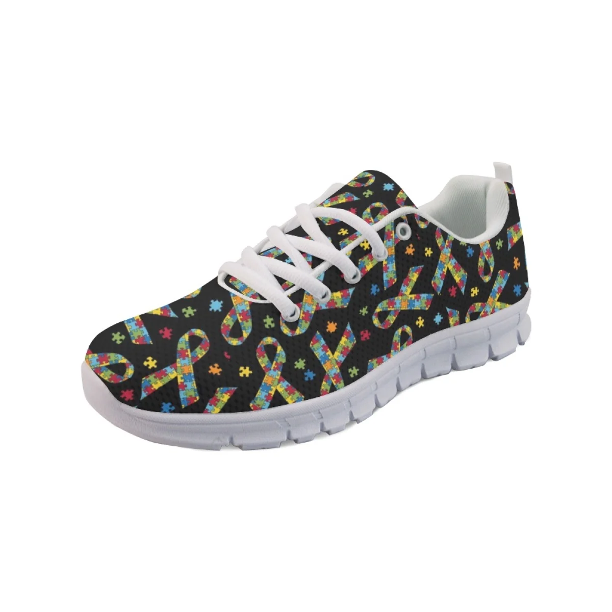Nopersonality Autism Awareness Themes Woman Fashion Running Sneakers Female Mesh Flats Casual Shoes Casual Outdoors Femme