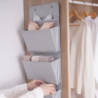 Wall Hanging Bag Door Storage Organizer Closet Holder Hanger Wardrobe Pouch Cosmetic Toys Storage Bags with Hooks 2/3 Pockets