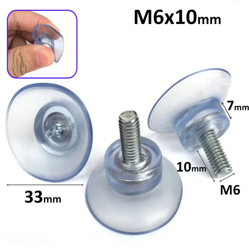 

Прозрачные регулируемые присоски M6/M8 из ПВХ