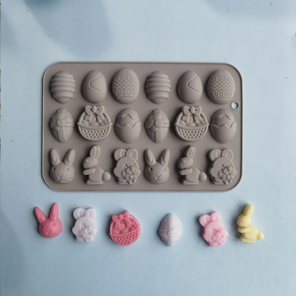 Пасхальная силиконовая форма в виде кролика цветное яйцо для шоколадного торта
