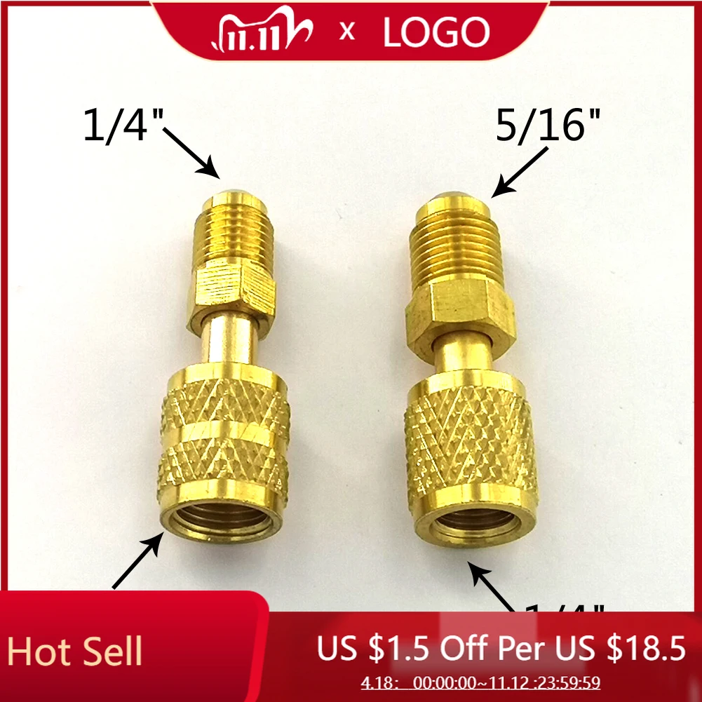 

2PCS Adapter M 5/16 X F 1/4 SAE Air Conditioner Quick Couplers R32 R410a Refrigerant Air Conditioning Filling