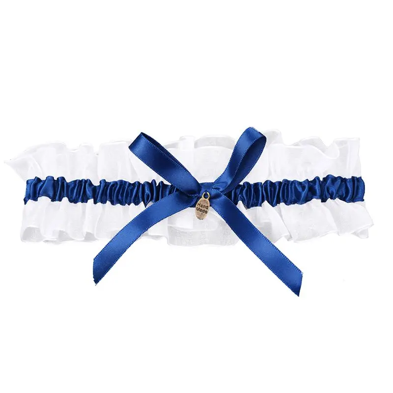 

Bride's Bridal Wedding Garters Satin Bowknot Flowers Royalblue